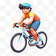 亚运会3D人物竞技比赛蓝帽男子骑单车