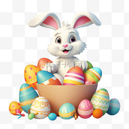 复活节彩蛋图片_复活节彩蛋和兔子