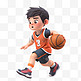 亚运会3D人物竞技比赛男孩打篮球