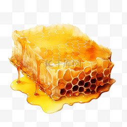 水彩黄色蜂蜜免扣元素