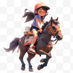 骑马3d图片_亚运会3D人物竞技比赛橙色帽子女