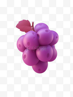 紫色背景磨砂图片_图标3d葡萄卡通元素