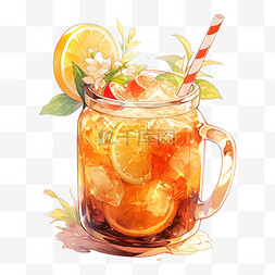 柠檬红茶图片_夏季冰爽解暑橙汁红茶饮品