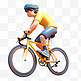 亚运会3D人物竞技比赛黄色短袖子骑单车