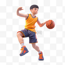 篮球运动员图片_亚运会3D人物竞技比赛少年打篮球