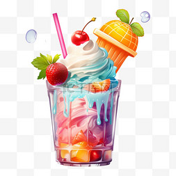 夏季冰淇淋杯酸奶解暑夏天