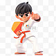 亚运会3D人物竞技比赛少年习跆拳道