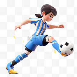 正在踢足球图片_亚运会3D人物竞技比赛少女正在踢