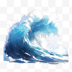 海上狂风图片_海浪浪花免抠卡通插画元素