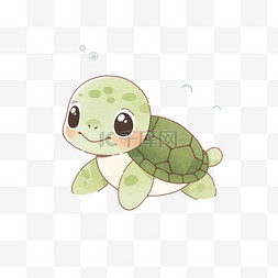 可爱小海龟卡通元素手绘