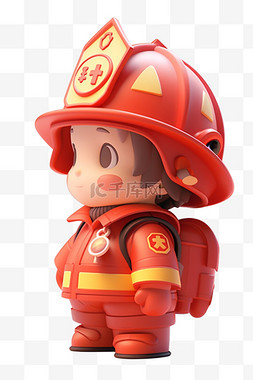 pop儿童图片_卡通3d儿童消防员元素