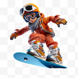 滑雪图片_滑冰滑雪滑板运动卡通人物