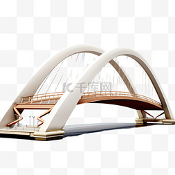 弧形拱桥图片_桥白色拱桥写实AI元素装饰图案