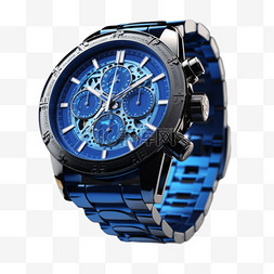 蓝色手表男士机械表写实元素装饰