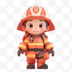 儿童pop图片_儿童消防员卡通3d元素