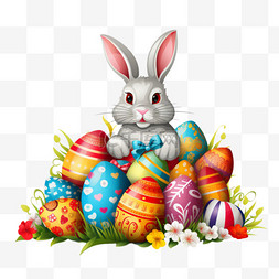 篮装鸡蛋免抠图片_用复活节兔子和鸡蛋写复活节快乐