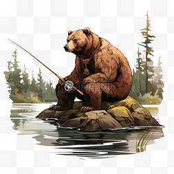 熊钓鱼