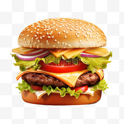 食物快餐图片_美食快餐汉堡碳水写实AI元素装饰