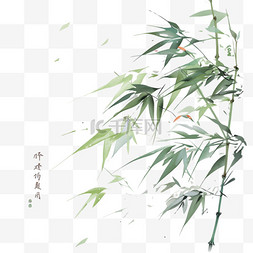 手绘古典竹子竹叶元素