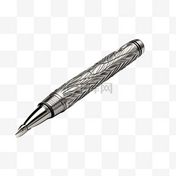 笔头图片_钢笔笔头花纹精致写实AI元素装饰