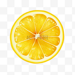 柠檬水果切片写实AI元素装饰图案