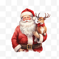 圣诞老人和圣诞鹿