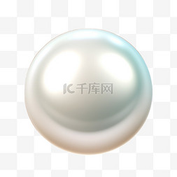 珍珠单颗图片_白色珍珠润泽光芒写实AI元素装饰