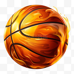 篮球框驾图片_燃起来体育运动篮球卡通插画