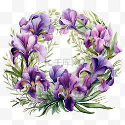 优美装饰图片_花朵花环花框花边紫色优美花架头
