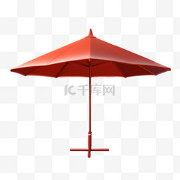 红色遮阳伞写实AI元素装饰图案