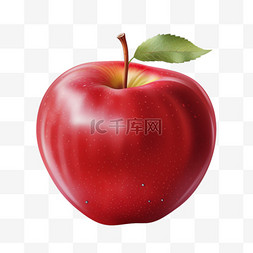 红色苹果成熟漂亮写实AI元素装饰