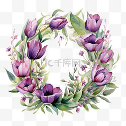 花朵花环花框花边花架头像淡紫色