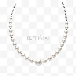 澳洲白珍珠图片_圆润珍珠项链珍贵写实AI元素装饰