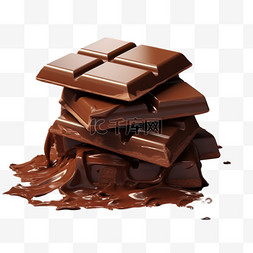 巧克力块甜食写实AI元素装饰图案