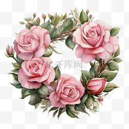 粉色牡丹花朵花环花框花边花架头