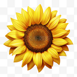 立体企业标识图片_向日葵花朵黄色AI元素立体免扣图
