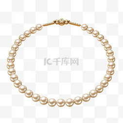 珍珠米色项链高贵写实AI元素装饰