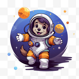 宇航员在太空中欢迎宠物