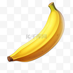 水果手绘图案图片_单个黄色香蕉手绘写实AI元素装饰