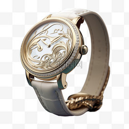 手表白色女士表盘写实AI元素装饰