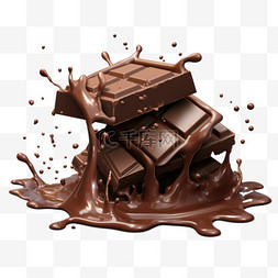 m豆巧克力豆图片_巧克力融化样子流动写实AI元素装