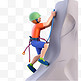 亚运会3D人物竞技比赛蓝色短裤男子在攀岩