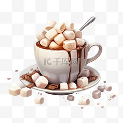 热巧克力和棉花糖