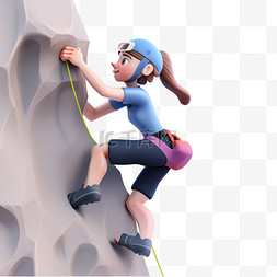 攀岩运动员图片_亚运会3D人物竞技比赛蓝装女子攀