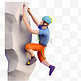 亚运会3D人物竞技比赛蓝色帽子的男子攀岩
