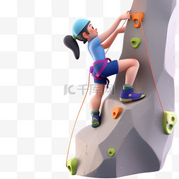 攀岩运动员图片_亚运会3D人物竞技比赛一位女子攀