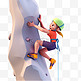 亚运会3D人物竞技比赛绿色帽子女生攀岩