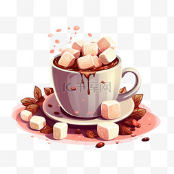 热巧克力和棉花糖