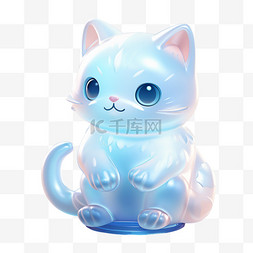 3D图标动物渐变小猫猫咪UI素材UX设