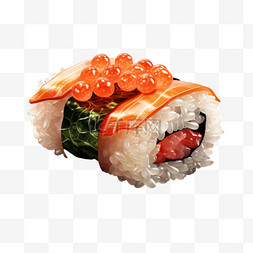 寿司食物图片_鱼籽寿司美食AI元素立体免扣图案